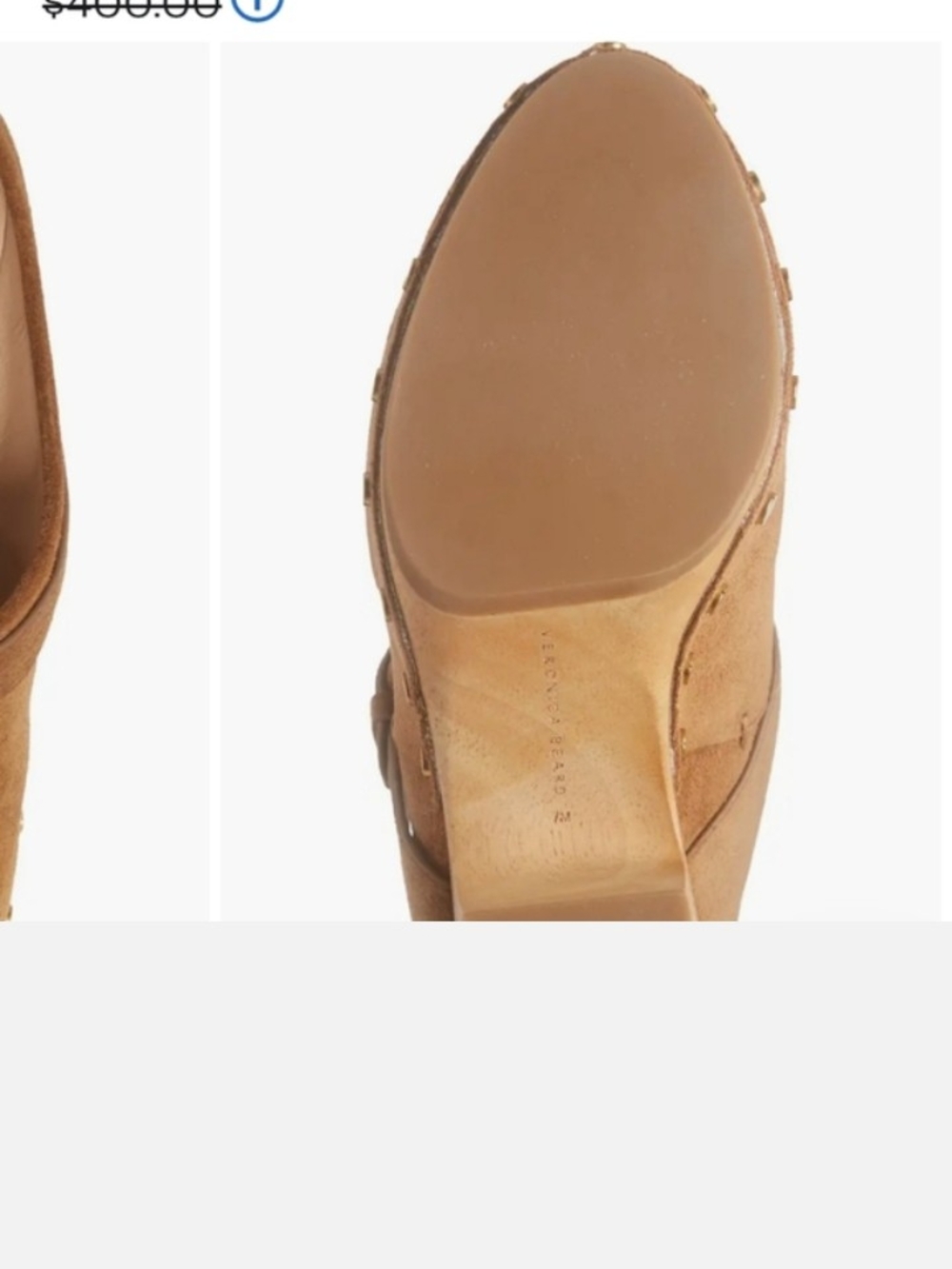 NWOT Veronica Beard Tan Suede Slip-On Clogs - Picture 7 of 16